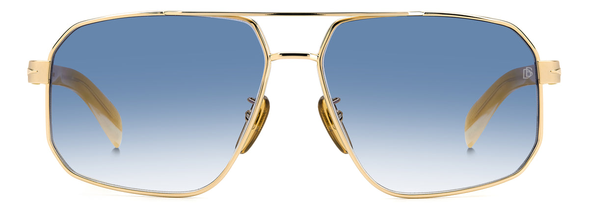 David Beckham DB 7102/S Striped Beige Gold/ Blue Lens