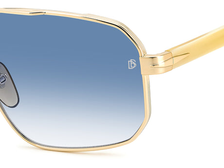David Beckham DB 7102/S Striped Beige Gold/ Blue Lens