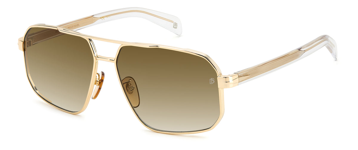 David Beckham DB 7102/S Gold Crystal/ Brown Lens