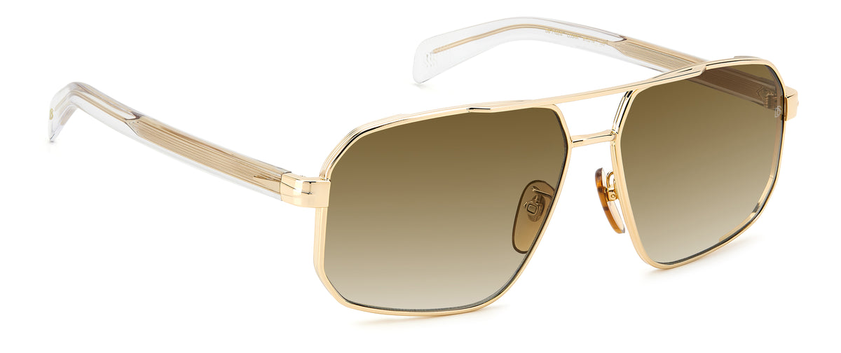 David Beckham DB 7102/S Gold Crystal/ Brown Lens