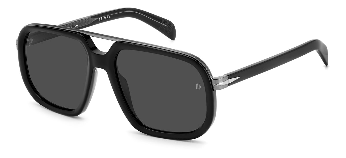 David Beckham DB 7101/S Black Dark Ruthenium/ Grey Lens Polarised