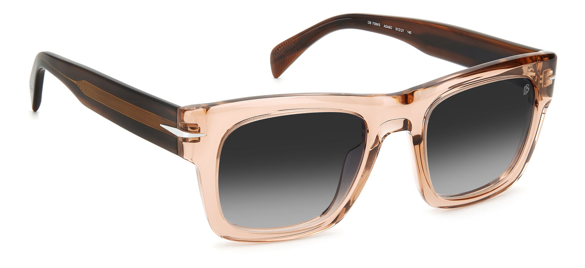 David Beckham DB 7099/S Pink Striped Brown/ Grey Lens