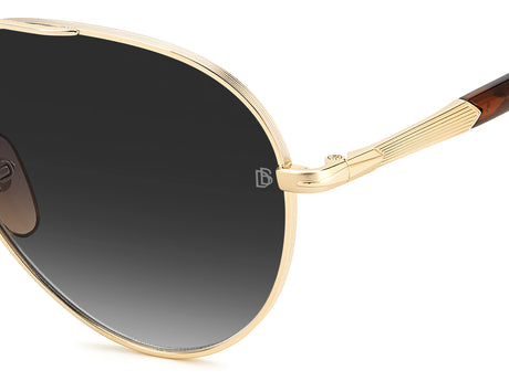 David Beckham DB 1118/G/S Gold Brown Horn/ Grey Lens