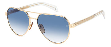 David Beckham Sunglasses DB 1121/G/S Gold Crystal/ Blue Lens