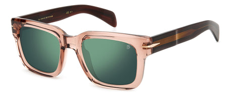 David Beckham Sunglasses DB 7100/S Pink Striped Brown/ Green Lens