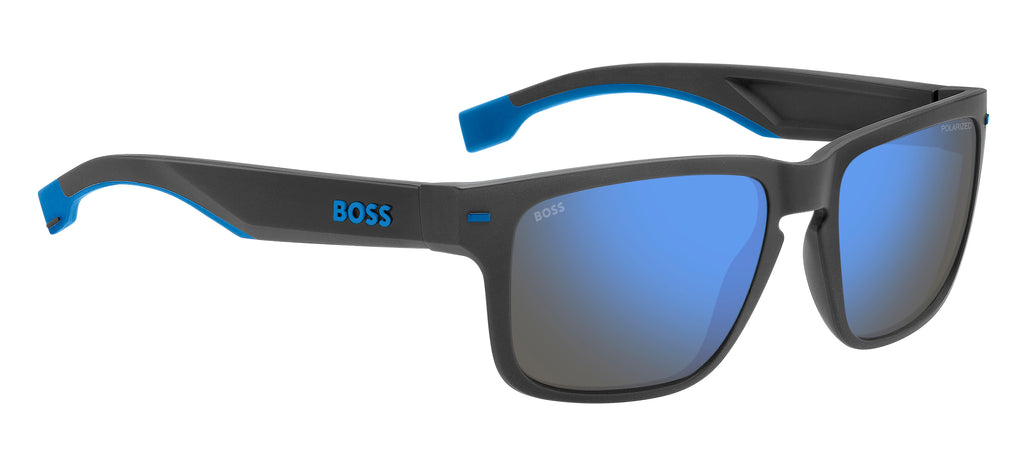 Hugo Boss BOSS 1497/S Matte Grey Blue/ Blue Mirror Polarized Highcontrast Oleop