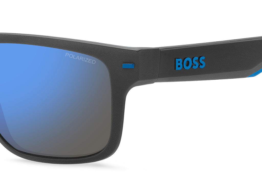 Hugo Boss BOSS 1497/S Matte Grey Blue/ Blue Mirror Polarized Highcontrast Oleop