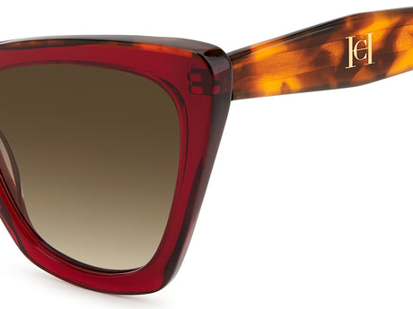 Carolina Herrera HER 0129/S Burgundy Havana/ Brown Shaded Lens