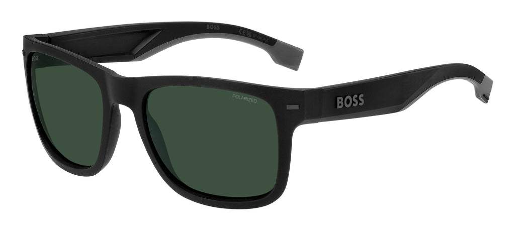 Hugo Boss BOSS 1496/S Matte Black Grey/ Green Polarized High Contrast Oleophobic