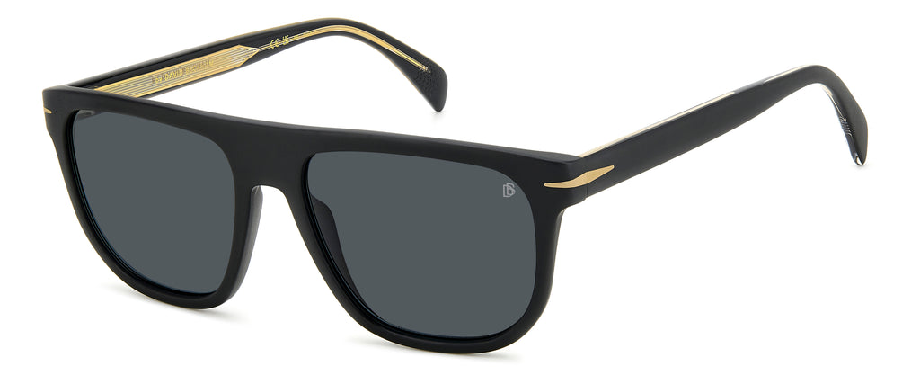 David Beckham Sunglasses DB 7111/S Matte Black Gold/ Grey Lens