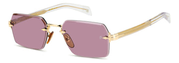 David Beckham Sunglasses DB 7109/S Gold Crystal/ Purple Lens