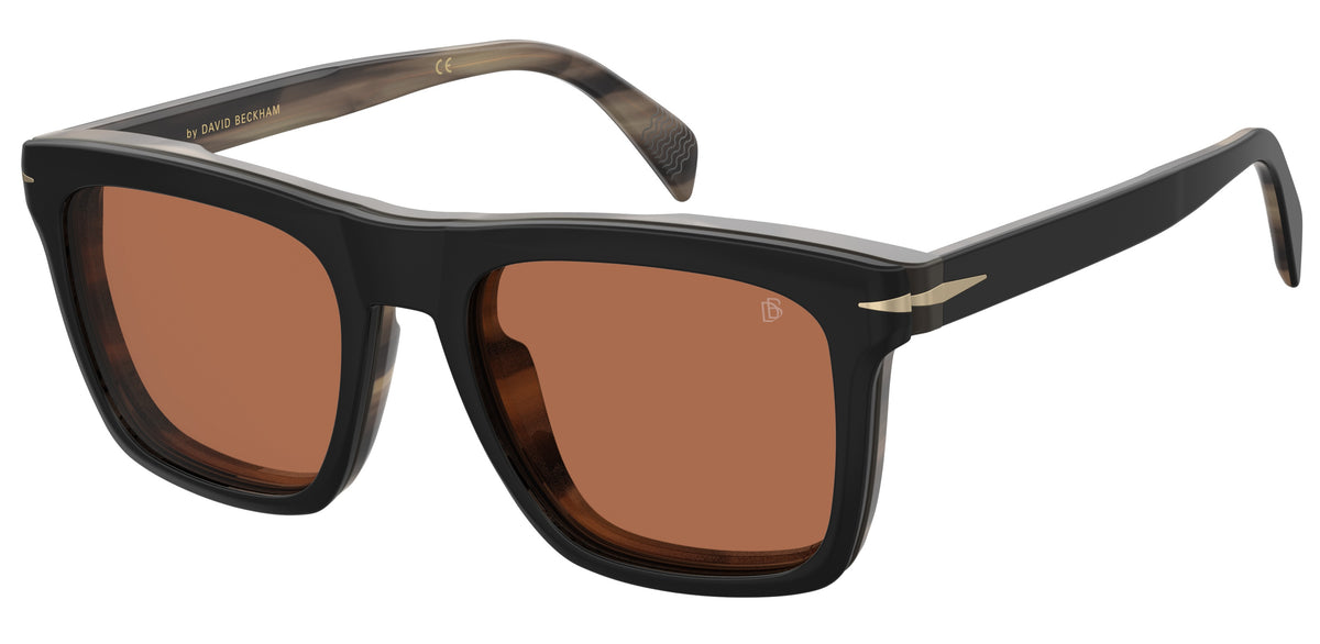 David Beckham DB 7000/CS/LE2 Black Striped Brown/ Orange Lens Polarised