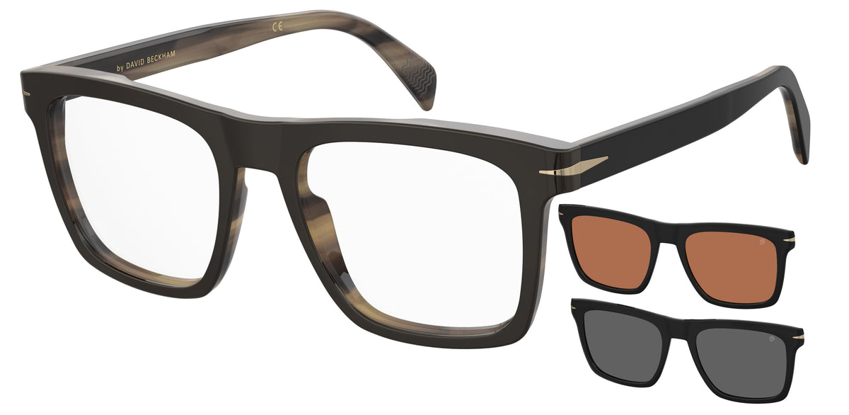 David Beckham DB 7000/CS/LE2 Black Striped Brown/ Orange Lens Polarised
