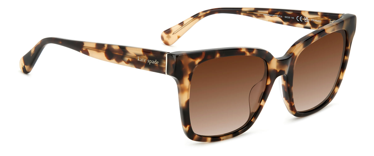 Kate Spade Harlow/G/S 206243 Light Havana/ Brown Shaded Polarized