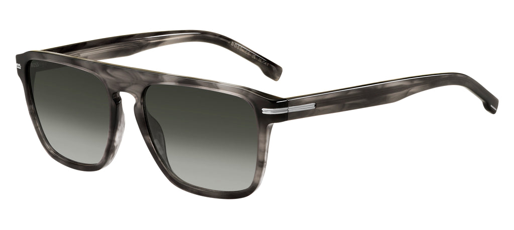 BOSS 1599/S Grey Horn/ Green Shaded