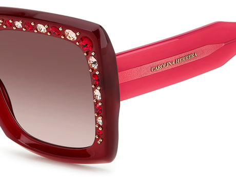 Carolina Herrera HER 0178/S Burgundy Pink/ Brown Shaded Lens