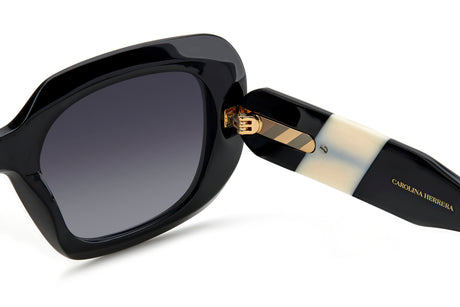 Carolina Herrera HER 0186/S Black White/ Dark Grey Shaded Lens