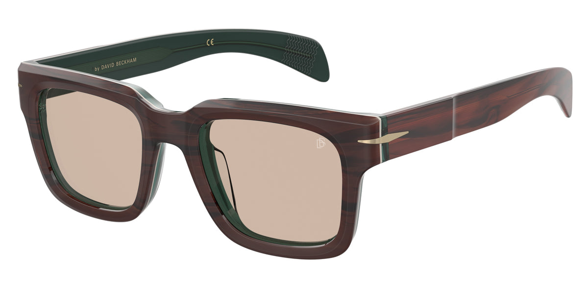 David Beckham DB 7100/S/LE Brown Striped Green/ Beige Lens