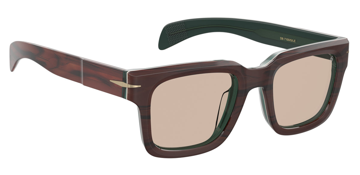 David Beckham DB 7100/S/LE Brown Striped Green/ Beige Lens
