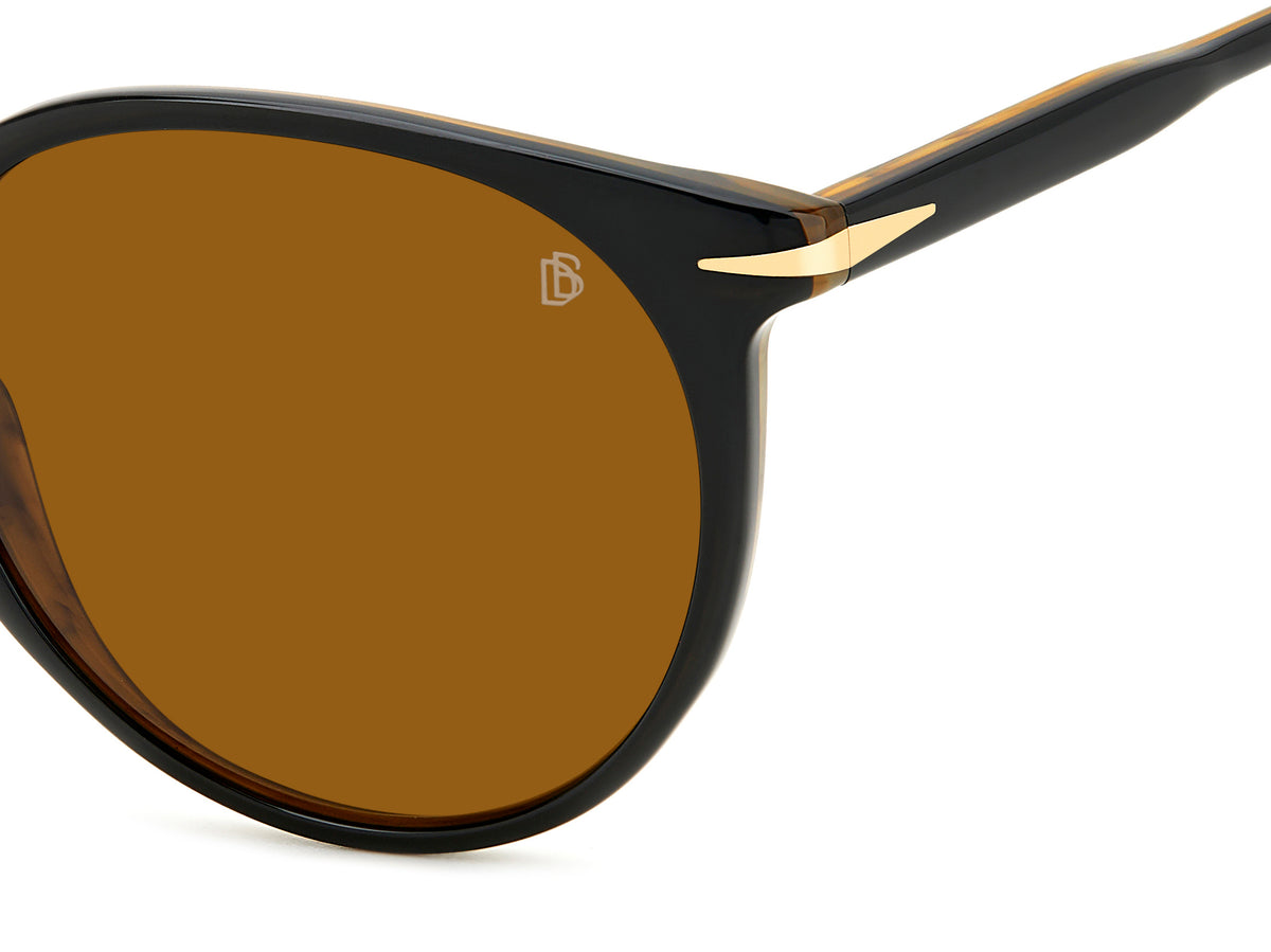 David Beckham DB 1139/S Black Striped Brown/ Brown Lens