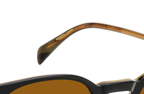 David Beckham DB 1139/S Black Striped Brown/ Brown Lens