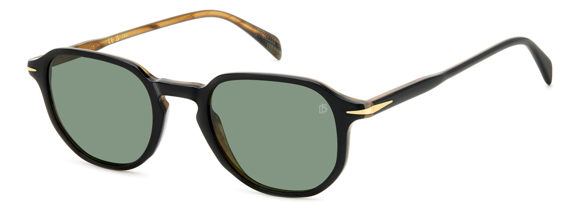 David Beckham DB 1140/S Black Striped Brown/ Green Lens