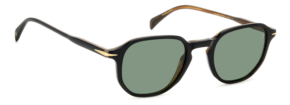 David Beckham DB 1140/S Black Striped Brown/ Green Lens