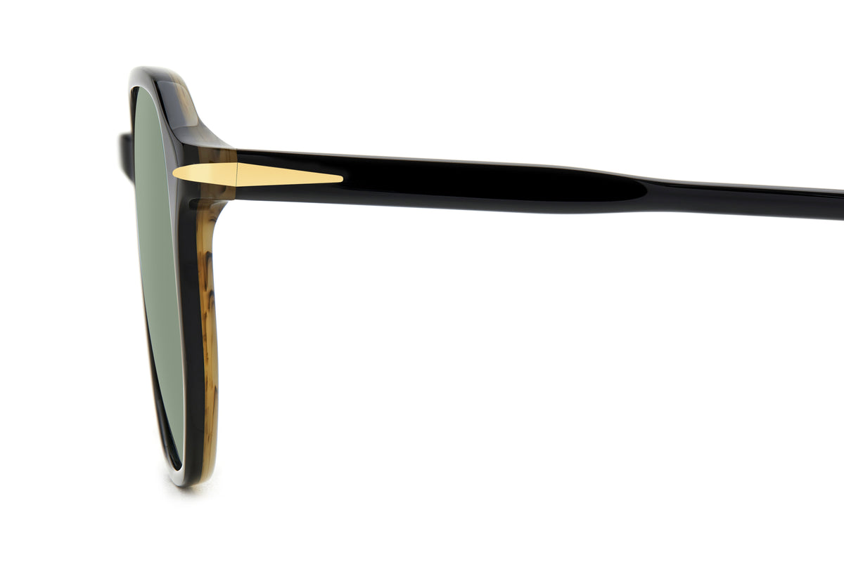 David Beckham DB 1140/S Black Striped Brown/ Green Lens