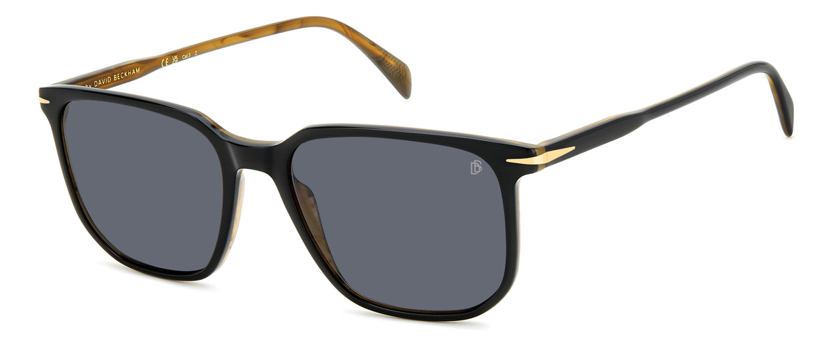 David Beckham DB 1141/S Black Striped Brown/ Grey Lens Polarised