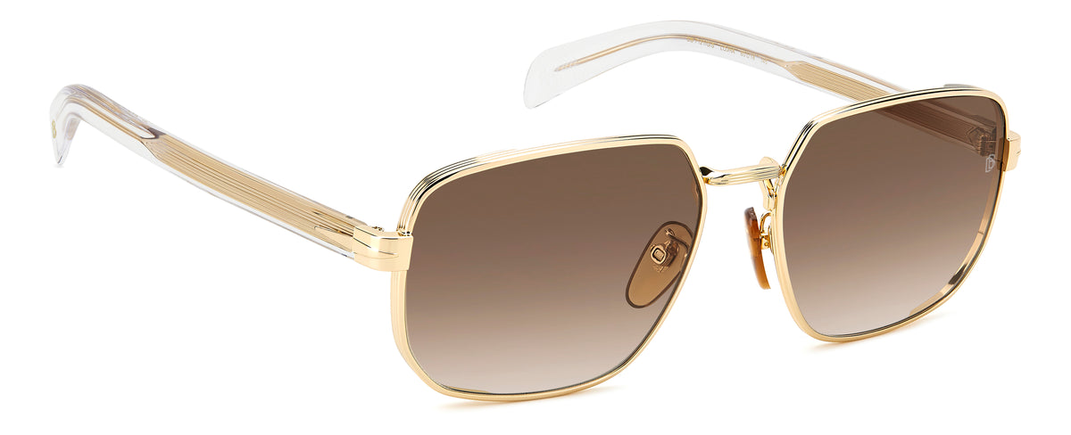David Beckham DB 7121/G/S Gold Crystal/ Brown Lens