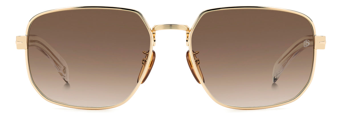 David Beckham DB 7121/G/S Gold Crystal/ Brown Lens