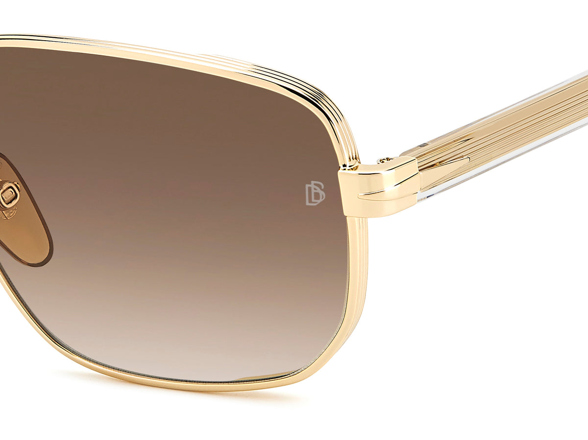 David Beckham DB 7121/G/S Gold Crystal/ Brown Lens