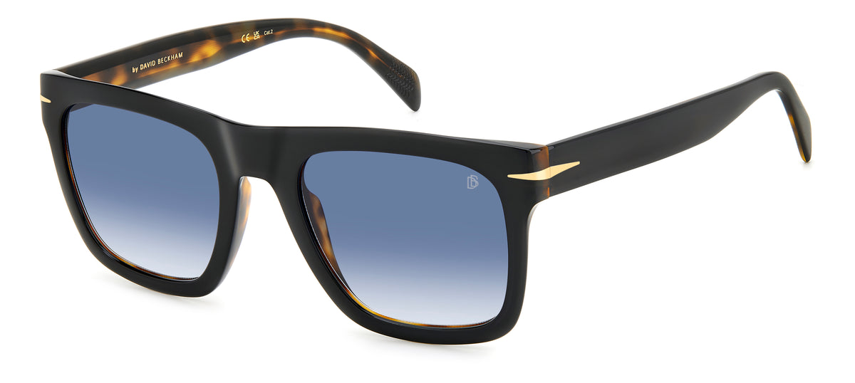 David Beckham DB 7000/S FLAT Black Havana/ Blue Lens