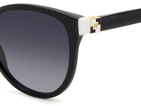 Carolina Herrera HER 0237/S Black White/ Dark Grey Shaded Lens