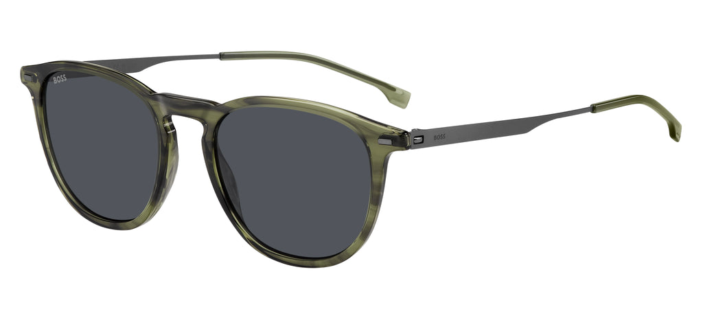 BOSS 1639/S XYG IR 52 Ruthenium Green Horn 
Grey Lenses