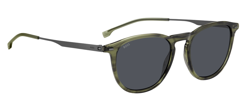 BOSS 1639/S XYG IR 52 Ruthenium Green Horn 
Grey Lenses