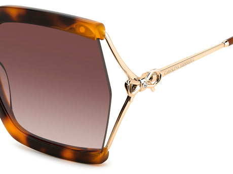Carolina Herrera HER 0216/G/S Brown Havana Gold/ Brown Shaded Lens
