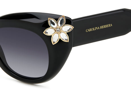 Carolina Herrera HER 0215/S Black/ Dark Grey Shaded Lens