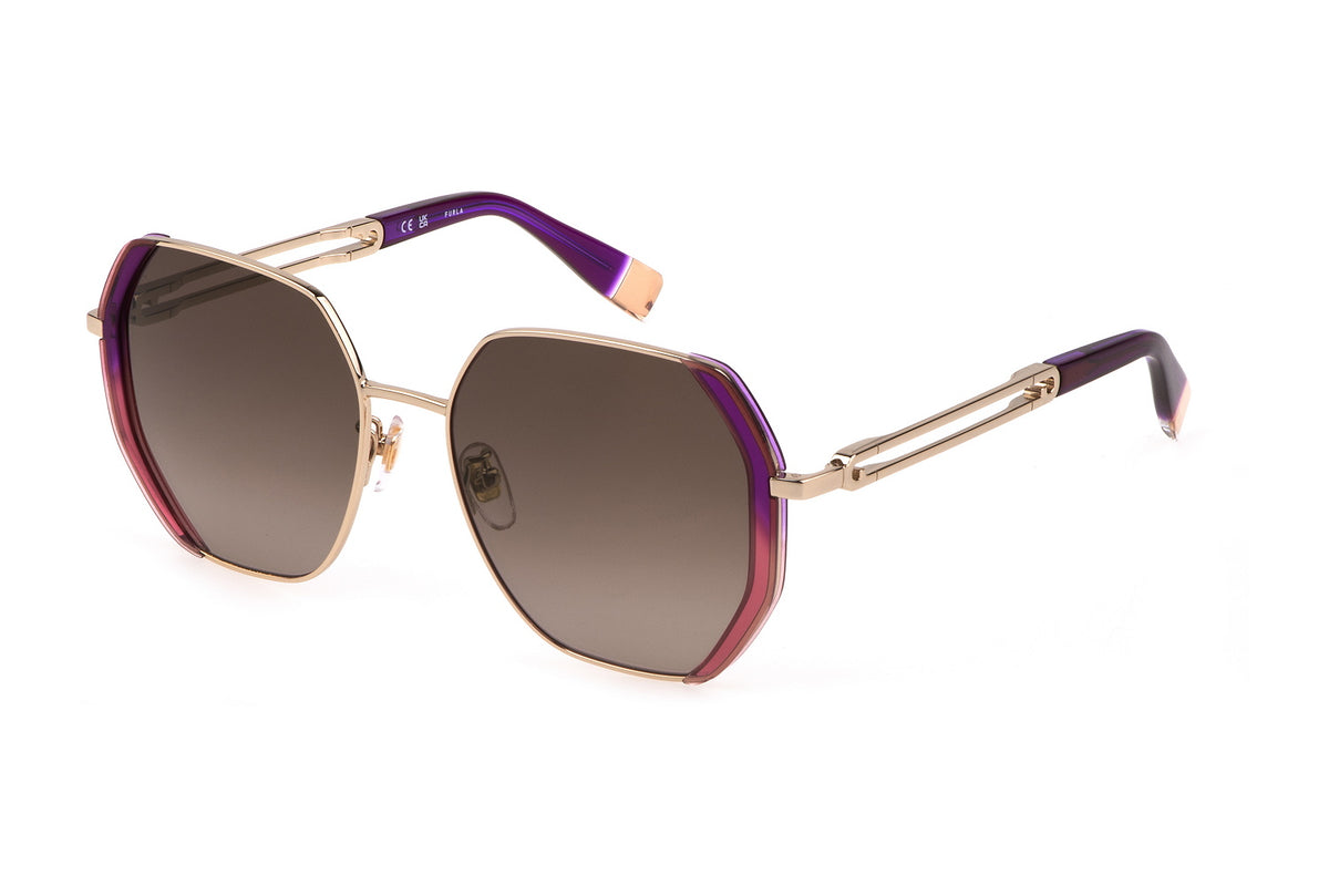 Sunglasses Furla 689V 0594 Shiny Light Gold / Transp. Purple 5417 140 2