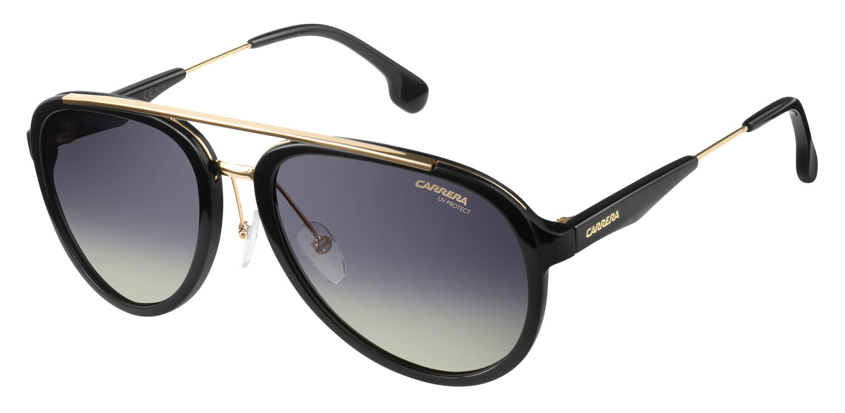 CARRERA 132/S-57-2M2 BLK GOLD PR GREYBROWN DS