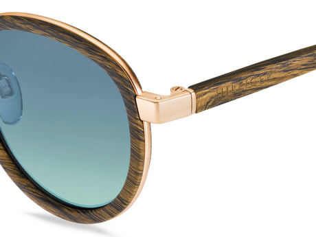 Tommy Hilfiger TH 1307/S Wood Brown Gold/ Blue Turquoise Shaded