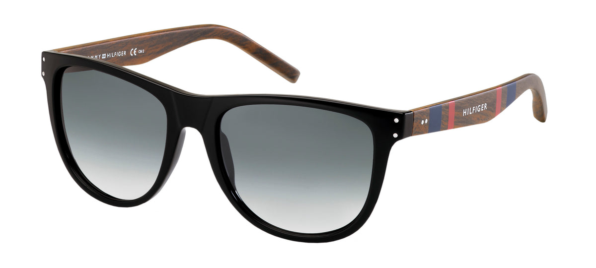 Tommy Hilfiger TH 1112/S Black Dark Wood/ Grey Shaded