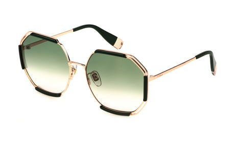 Sunglasses Furla Sfu785 08Fc Shiny Copper Gold / Green 6118 140 2