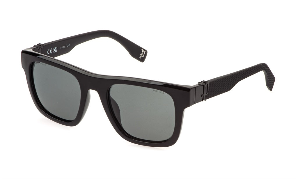 Police SPLQ79E53Z42P Total Shiny Black/ Grey - Blue Star Eyewear