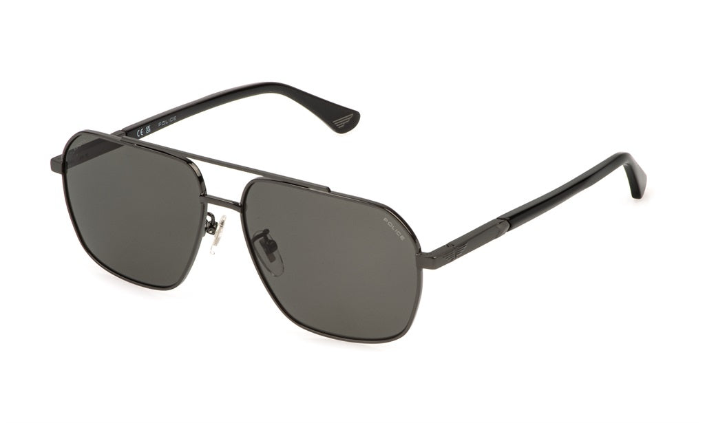 Police SPLQ85 61568P Total Shiny Gun/ Smoke - Blue Star Eyewear