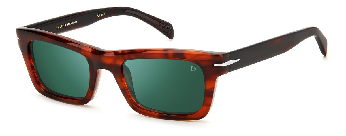 David Beckham DB 7091/S Brown Horn/ Green Lens