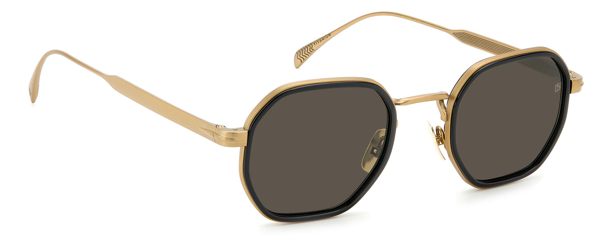 David Beckham DB 1097/S Matte Gold Black/ Grey Lens