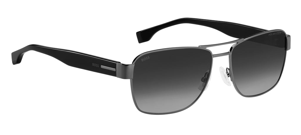 Hugo Boss BOSS 1441/S Black Dark Ruthenium/ Grey Shaded Polarized 60 / Plastic / Metal