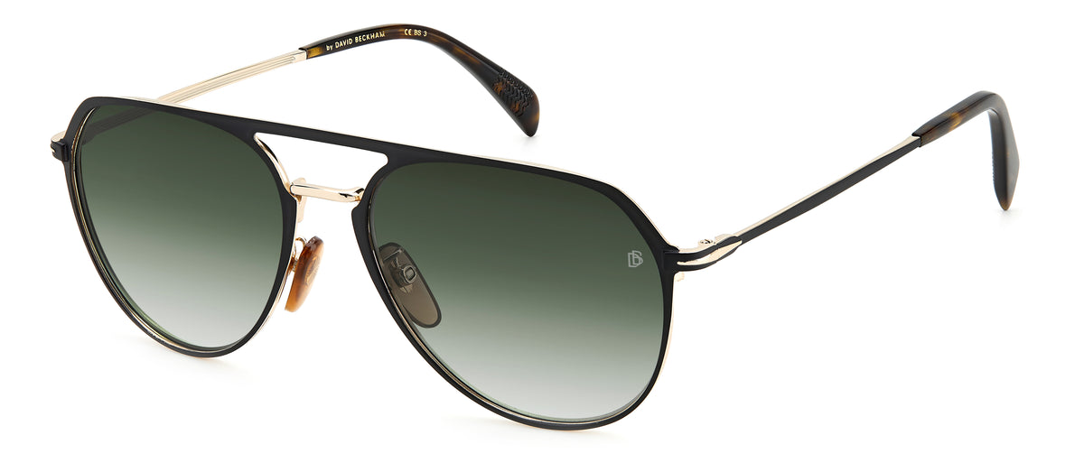 David Beckham DB 7095/G/S Matte Black Gold/ Green Lens