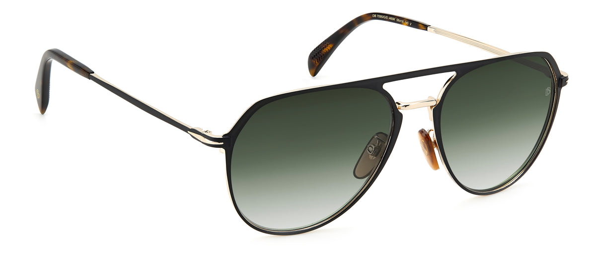 David Beckham DB 7095/G/S Matte Black Gold/ Green Lens